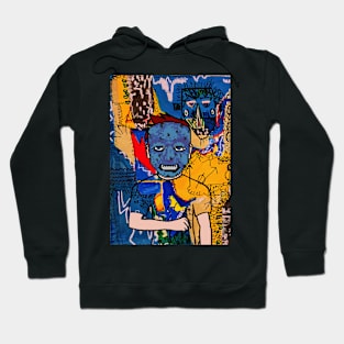 MaleMask NFT named Luc with PixelEye Color and BlueSkin Color - Street Art Style Hoodie